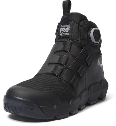 Timberland PRO Men's Morphix BOA 6 Inch Composite Safety Toe Waterproof Industrial Work Boot, Blackout Leather, 9 M US