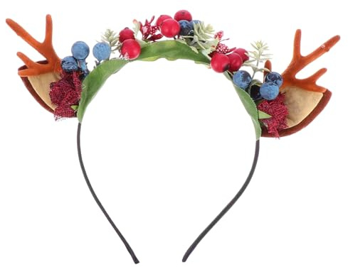 DEARMAMY Tocado Navideño Precioso Tocado de Forma de Asta Accesorio Cabello para Fiestas y Adornos Cabeza Navidad