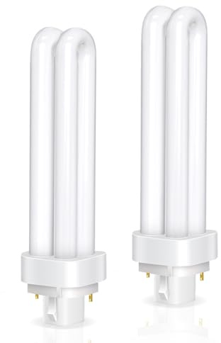 2 Pezzi Lampadine Tubolari PLC G24d-3 a 2 Pin 26W, Luce Bianco Caldo 2700K, 1600LM, Dimensioni: 17 cm, Tubo Doppio Giro 2U, Non Regolabile, Adatta Per Cucina, Sala da Pranzo, Bar, Camera da Letto