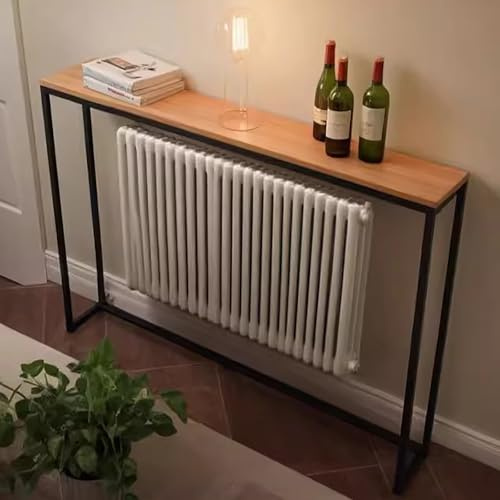 SXKLYRF Mensola Sopra Termosifone in Legno, Mensola per Termosifone, Consolle Ingresso, Tavolo Consolle con Struttura in Metallo per Soggiorno(80x20x75cm/31x8x29.5in)