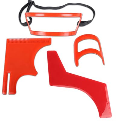 Semme Kit per Taglio di Capelli, Innovativo Strumento Automatico per Taglio di Capelli e Styling della Barba con Guida Ai Modelli per L'attaccatura dei Capelli e la Scollatura, per la (rosso)