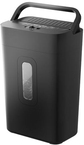 12-Sheet Cross Cut Paper Shredder, 5.55 Gallon Heavy Duty Shredder for Home Office, P-4 High Security Shredders for Paper/Credit Card/Mail/Staples/Clips, Portable Handle Design