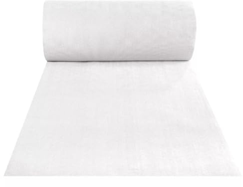 Passatoia Bianca Antiscivolo da Cerimonia, Tappeto Runner per Matrimoni, Chiesa, Eventi, Fiere, Ricevimenti, Allestimenti, Sfilate, Moquette Tessuto Resistente, Facile da Posare, Larghezza 1 o 2 metri