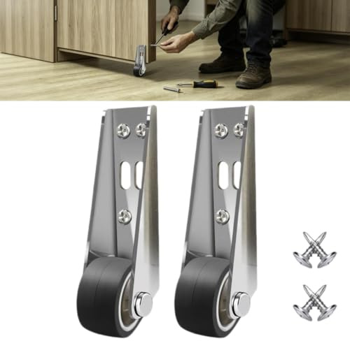 2PCS Door Support Wheel,Metal Gate Wheels,Gate Caster Wheels With L-Bracket