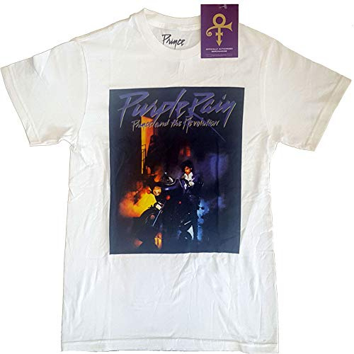 T-Shirt # M Unisex White # Purple Rain Square