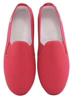 escoolers Scarpa Kung-Fu in Tela e Chiusura con Elastici, Leggera e Confortevole con Suola in Gomma Flessibile Realizzata in Spagna., Rosso, 40 EU