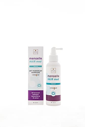 menoelle® HAIR med TONICUM - Effektiv gegen Haarverlust und Haarausfall. Beruhigt, kühlt und belebt die Kopfhaut für volleres Haar. Unterstützt das Haarwachstum. Mit EstroG-100. 150ml.