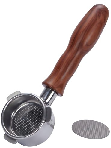 Teyearlife 54mm Bottomless Portafilter for Breville Barista Express Pro Touch Infuser Espresso Accessorie made of Stainless steel and solid wood