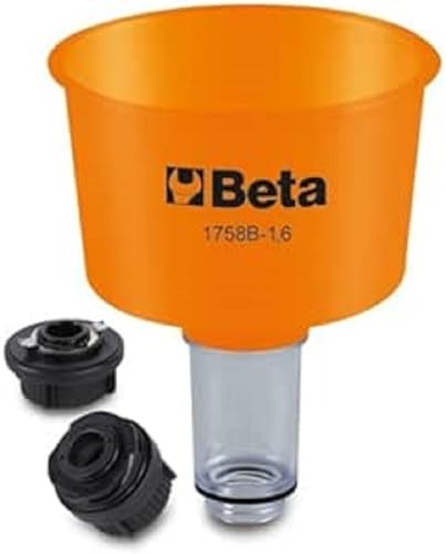 Beta Entonnoir 1758B-1,6 avec clapet anti-retour, outil (avec raccords rapides, particulièrement adapté aux véhicules du groupe VAG, accessoires d'atelier utiles, capacité : 1,6 litres)