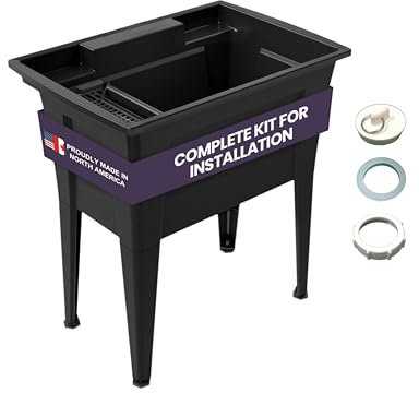 32” Utility Sinks for Laundry Room, Garage, Garden, Basement - Black
