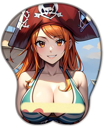 One Piece NaMi 3D Sexy Tapis de Souris Support de Poignet en Silicone Coussinet, Tapis de Souris Stéréoscopique, pour Bureau, Ordinateur Portable