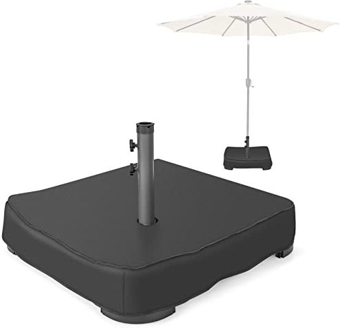 GOPLUS Sonnenschirmständer Schirmständer befüllbar mit 90KG Sand, für Schirmstöcke 38mm / 48mm, Sonnenschirm Ständer mit 2 Feststellknöpfen, HDPE, inkl. 2 Sandsäcke, schwarz
