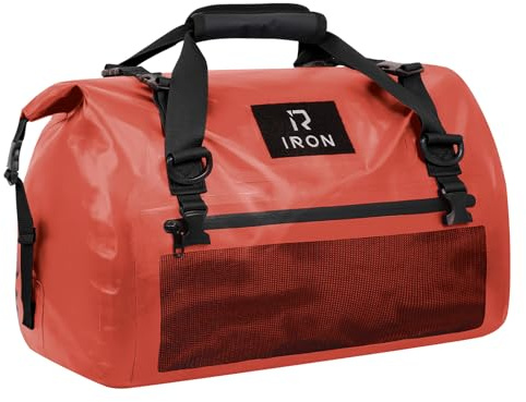 IRON JIA'S Borsa Moto Impermeabile Borsa Sella Posteriore Viaggio Arancione-50L
