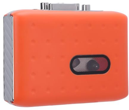 SPYMINNPOO Player de Cassette Portable, Grabadora de Cinta USB C Cassette Al Convertidor Digital MP3 con Micrófono Incorporado y Auriculares Naranja