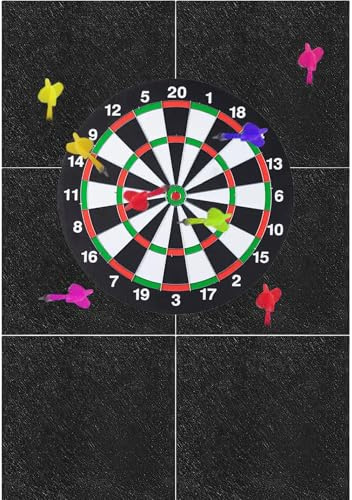 WIYETY Väggskydd i filt darttavla, självhäftande darttavlor, inramning, darttavla väggskydd, korkplattor för dartskivor, filt väggplattor, universell dart bakgrund – svart, 60 x 90 x 1,2 cm