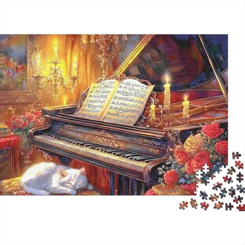 Classic Piano Scene Puzzle 1000 Pièces Cadeau Unique Jeu Éducatif Défi Jouet À De Qualité Supérieure Peinture Art pour Adultes Et Enfants À Partir De 14 Ans 38x26cm/1000pcs