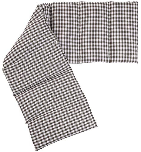 Cuscino termico - Cuscino con semi di uva, 75x20cm. Cuscino riscaldabile per la schiena, il ventre e molto altro, con 8 compartimenti. Terapia caldo e freddo (marrone e bianco)