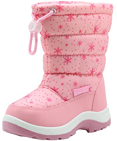 Apakowa Kid's Girls Cold Weather Snow Boots (Toddler/Little Kid) (11.5 M US Little Kid, Pink2)