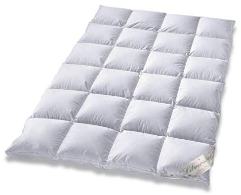 Daunendecke Typ Eiderdaune Silverstar 90/10 Daune Klasse 1 warme Winterdecke mit Außensteg leicht, warm und kuschelig (155x220 cm)
