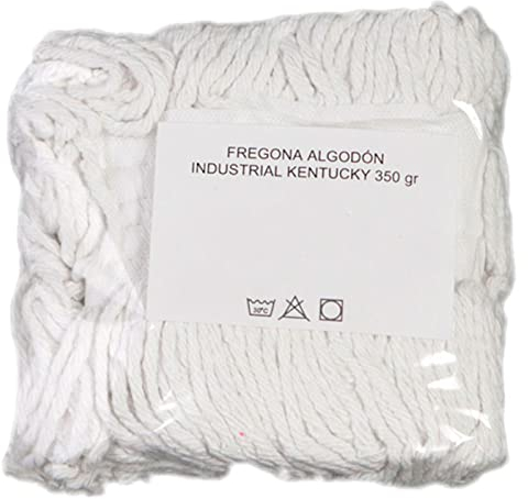 Tradineur - Fregona de algodón Kentucky para uso industrial, 350 gramos, 7 x 22 x 19 cm, mopa para fregar suelos, limpieza - Color aleatorio