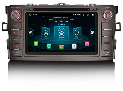 GONFEN 7 Pulgadas 8 Núcleos 4GB RAM+64GB ROM Android 14 Radio Coche Bluetooth para Toyota Auris 2007-2012 con Inalámbrico Carplay Android Auto Dab+ DVD WiFi 4G GPS RDS DSP Pantalla táctil IPS Canbus