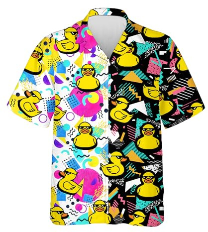 HIHI Global Chemise hawaïenne Fluo Alien pour Homme et Femme, Chemise Spatiale, Manches Courtes boutonnées, Chemises hawaïennes Alien