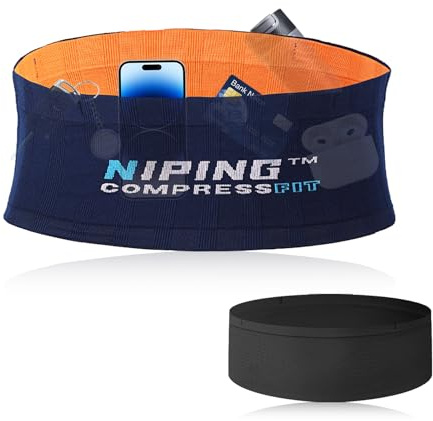 LURNODY 2 Pezzi Cintura da Corsa Marsupio Running Codice M, Porta Telefono Corsa Ad Alta Elasticità, Accessorio Palestra Adatto per Trasportare Chiavi del Cellulare, Borracce Durante L'attività Fisica
