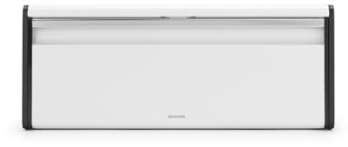 Brabantia Panera Fall Front - Caja grande para pan, bagels, panecillos - Diseño que ahorra espacio con parte superior plana - White