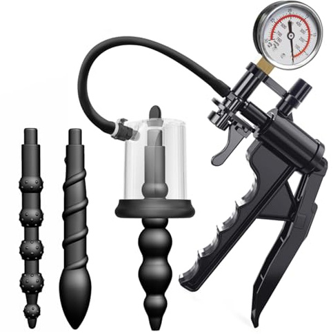 Plug Anal Expander avec Vacuum Pump, Dilatateur Anal Stimulateur Vaginal Butt Plug Expander, Pompe Anale Massage Prostate Anal Toys, Anal Dilator Masturbateur Sex Toy pour Femmes et Hommes (Grand)