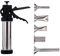 Beimus Máquina manual de salchichas con 5 boquillas, relleno de carne de metal de grado alimenticio, relleno de salchichas de cocina, relleno manual