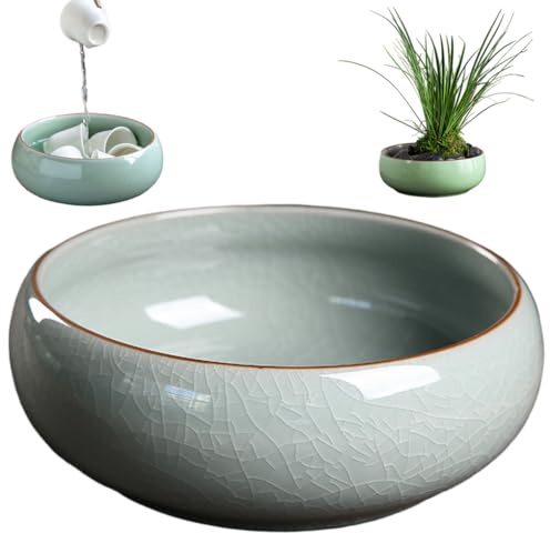 Ferricult Pot de Fleurs en céramique sans Trou de Drainage, Pot bonsaï pour Plantes hydroponiques, nénuphars, Plantes Aquatiques, décoration Jardin intérieur et extérieur, Lotus