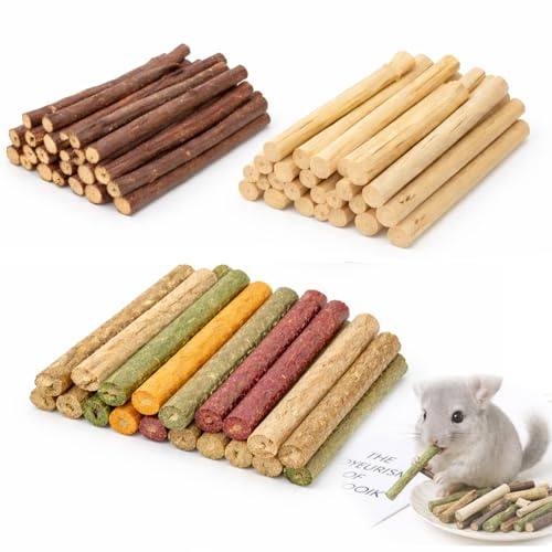 RowGlow 500g Baton de Pommier Foin Timothy Bambou Lapin Naturelle, Bâton De Dentition Batonnet pour Animaux De Compagnie Lapin Hamster Cochon d'Inde Chinchilla