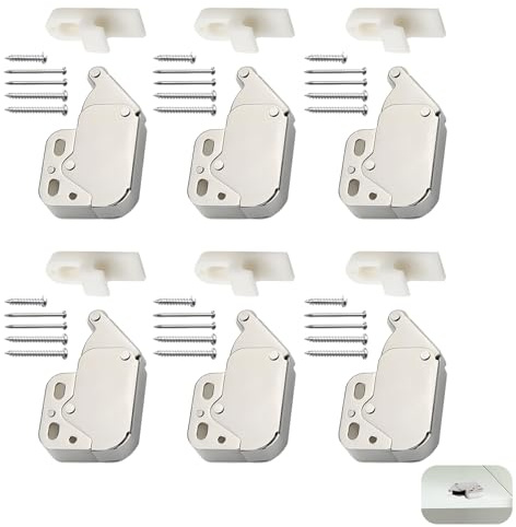 6 pestillos de resorte mini pestillo para puerta con tornillos, pestillo de muelle, cierre a presión, para muebles, mini pestillo de muelle, cierre a presión, puerta para armario de cocina, armario