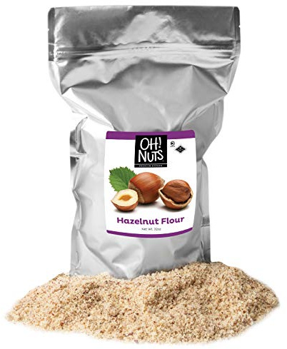 Oh! Nuts Flour | Fresh Flour in Resealable Bulk Bag | Healthy Flour for Baking, Cooking & Eating Recipes | Certified Kosher, Dairy & Egg Free, Protein-Packed Low Sugar (Hazelnut Flour - 2 LB)