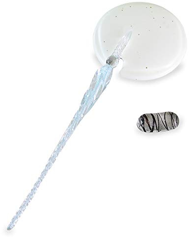 Co-link Kristall Glas Dip Pen, kreative handgemachte Unterschriftsstifte aus Glas, Elegante Dip Sign Pen Gesch?ftspr?sentation mit Ein Stifthalter Geschenkpaket (Hellblau)