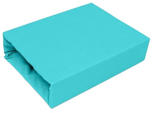 Best for Kids Spannbettlaken Spannbetttuch 100% Baumwolle Jersey in 22 Farben und 9 Größen (140x200, Türkis)