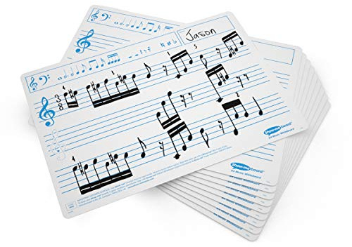 Show-me A4 Music Ruled Drywipe Boards - Pack 10