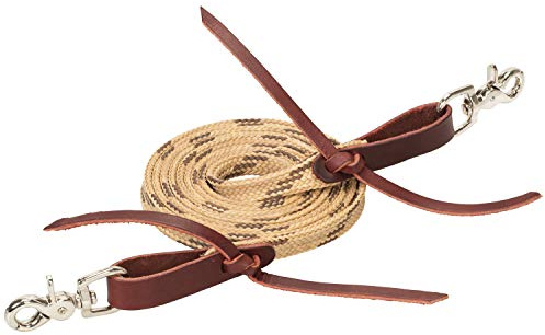 Weaver Leather Flat Braided Competition Roper Rein, 5/8 x 8', Tan/Brown