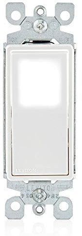 Leviton 15 Amp Decora LED Illuminated Light Wall Switch Single-Pole, L5611-2W, White