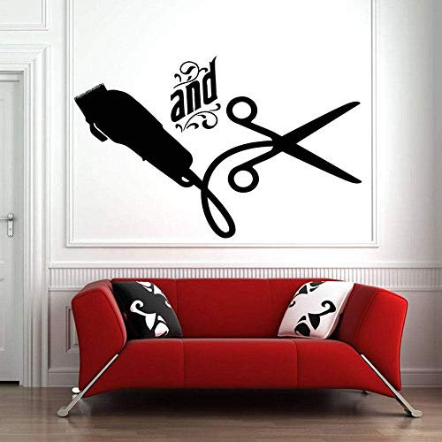 Strumenti Per Parrucchieri Forbici D'Arte Adesivo Da Parete Design Negozio Di Barbiere Decorazione Modello Carta Da Parati Rimovibile Decalcomania Da Muro In Vinile 42X66 Cm