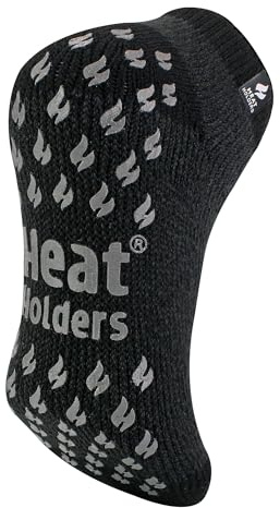 HEAT HOLDERS - Mens 2.3 TOG Warm Thick Anti Slip Low Cut Ankle Thermal Slipper Socks | Trainer Socks with Grips for Winter