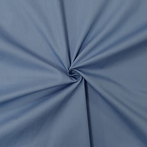 designers-factory - Tessuto 100% cotone popeline - Venduto al pezzo - Stoffe di cotone tinta unita – stoffa al metro 100% cotone (1m x 1m46 - Blu indaco)