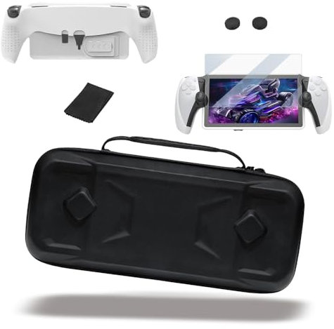 BeisDirect Travel Carrying Case for Sony PlayStation Portal Handheld Console, PS5 Portal Accessories Sets Including Storage Bag, Protective Case Cover, Rocker Cap and Tempered Film for PS5 Portal