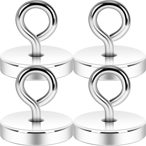 Neosmuk Magnetic Eye Bolt Hooks, 130lb Cruise Cabin Hooks, Silver 4 Pack