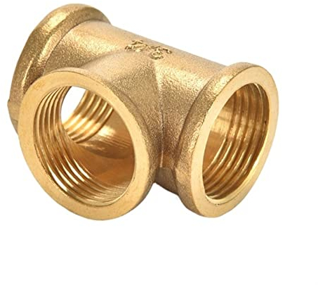 MIFANI Stahl-T-Rohrverschraubungen, 2 Stück, Messing-Rohrverschraubung, Wasser, Öl, Gas, Adapter, Außengewinde, BSP, T-Stück, Typ Kupfer (Farbe: A, Größe: 3/4 Zoll) (Color : A, Size : 1/2inch)