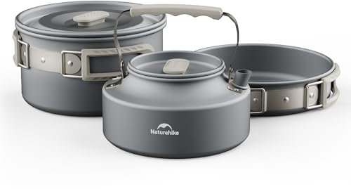 Naturehike Camping Topfset Geschirr Kochgeschirr Set Kochtopf für 2-4 Personen Zum Camping Outdoor Wandern Picknick BBQ (2-4 Personen)