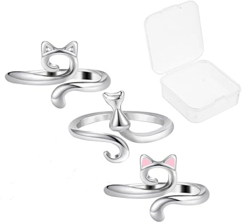 BinPhorm Häkelring,3 PCS Verstellbare Strickring Crochet Ring Metall Häkelringe Strickring Finger Häkel Zubehör für DIY Strickhandwerk Häkeln