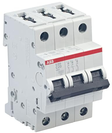 ABB S203-C20 Leitungsschutzschalter System pro M compact® Drehstrom (3P), Charakteristik C bis 20A, 6kA Kurzschlussfestigkeit