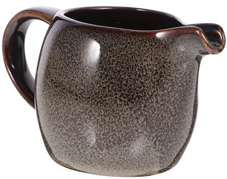 NOLITOY Ceramic Milk Pitcher and Creamer Pitcher Small Size Handle and Spout Grey Scale Pattern for Coffee, Tea, and Afternoon Tea Syrup Dispenser Suitable for Home and Cafe Use