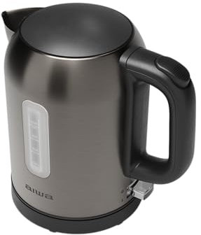 Aiwa Ryujin AKT‑1000 Bollitore elettrico 1 L, 2200 W, Acciaio inossidabile Anti‑fingerprint, Control Strix, Base 360° Senza fili, Filtro Metallico. Colore: Acciaio